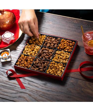Rita Farhi Roasted & Caramelised Mixed Nut Selection Luxury Gift Box 940 g | Cashews Peanuts Pecans Almonds | Honey Roasted Salted & Chilli Flavours | Healthy Gourmet Food | Vegetarian | Kosher Luxury Mixed Nut Selection - Buy Online on GoSupps.com