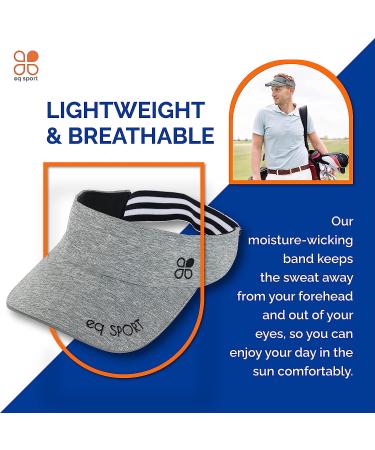 EQ SPORT Lightweight Visors for Women & Men - Sun Visor Hat for Running, Golf, Tennis, Jogging, Beach & Hiking - Athletic Visors Grey - Buy Online on GoSupps.com