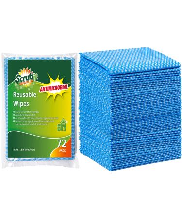SCRUBIT Reusable Cleaning Wipes  Cleaning Cloth for Kitchen and Office - Dish Cloths for Washing Dishes - Multi Purpose Cleaning Towels (14 x 24 in) 72 Pack