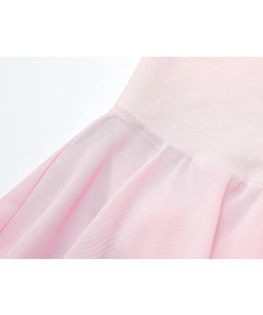 TENVDA Girls Dance Leotards with Skirts Camisole Ruffle Sleeve, Pink Black - Sizes 2-10 Years - Buy Online on GoSupps.com