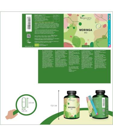 ORGANIC Moringa 1800 mg | 270 Vegan Capsules | SUPERFOOD: Multivitamins and Natural Minerals | Antioxidant + Energy | NO ADDITIVES | Vegavero  - Buy Online on GoSupps.com