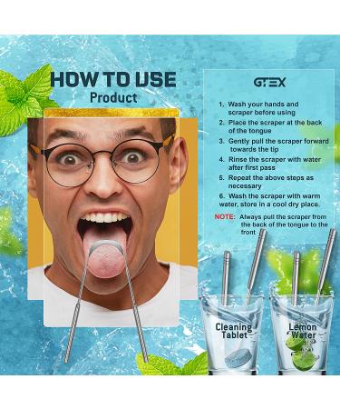 GTEX Tongue Scraper (3 Pack) - Medical Grade Stainless Steel Cleaner for Adults and Kids - Travel Pouch Included - Buy Online on GoSupps.com