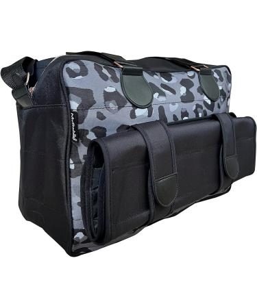 My Babiie Deluxe Changing Bag - Black Leopard | Padded Mat, Insulated Bottle Warmer, Messenger Travel Bag | Adjustable Straps & Extra Pockets - Buy Online on GoSupps.com