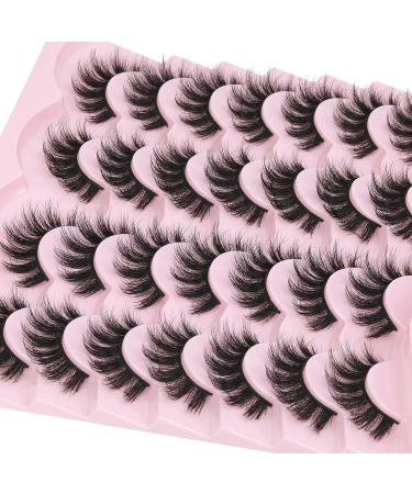 Fluffy Mink Wispy False Eyelashes 14 Pairs - FANXITON Natural Lashes (6B) - 16mm - Buy Online on GoSupps.com
