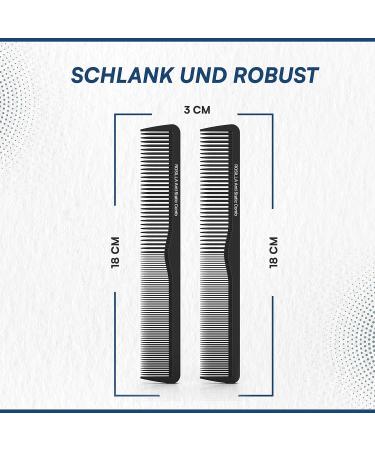 Rosilla Kamm Antistatic Comb 2-Pack | Ideal for All Hair Types | Durable Odorless Carbon | Men's & Women's Hairdressers - Buy Online on GoSupps.com
