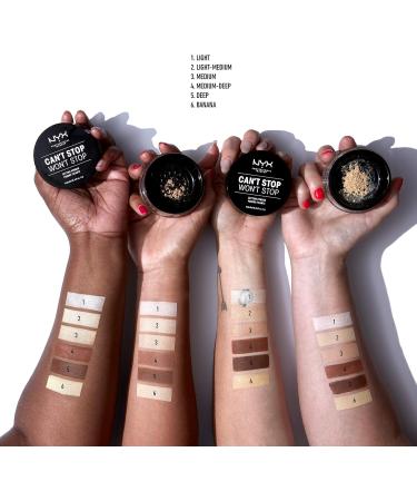 NYX Can't Stop Won't Stop Setting Powder - Light 01 Matte Finish Vegan Formula - 1.6g - Buy Online on GoSupps.com