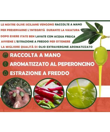 Oleificio Mallia - Extra virgin olive oil cold pressed with Olip chili pepper | 250 ml bottle of Italian extra virgin olive oil - Buy Online on GoSupps.com