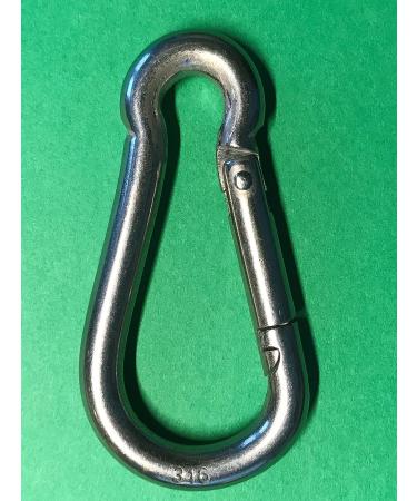 Stainless Steel 316 Spring Hook No Eye Carabiner 1/4" (6mm) Marine Grade - Buy Online on GoSupps.com