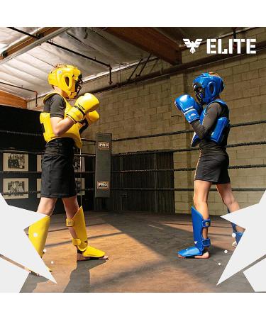 Elite Sports Muay Thai MMA Kickboxing Boys and Girls Shin Guards for Age 4 to 8 Years  Instep Guard Sparring Protective Leg Shin Kick Pads for Kids Black - Buy Online on GoSupps.com