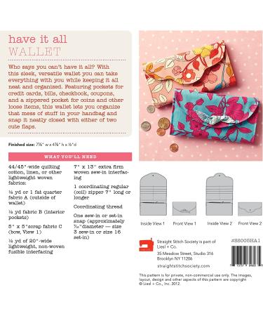 Have It All Wallet Sewing Pattern - DIY Accessory Project - Buy Online on GoSupps.com