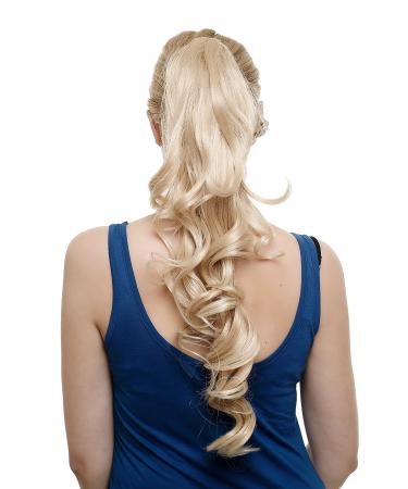 Hairpiece braid ponytail with butterfly clip: subtly elegantly curled very long 60 cm light blonde SA050-1007T