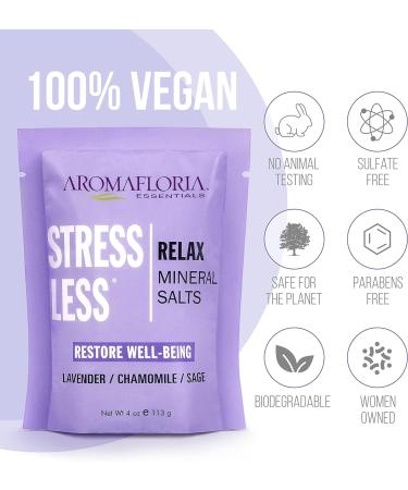 Aromafloria Bath Mineral Salts Travel Size - Stress Less Muscle Soak Sleep Ease - 4 oz (3 Pack) - Buy Online on GoSupps.com