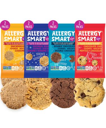 Allergy Smart Crunchy Vegan Cookies | Gluten Free, Nut Free, Egg Free, Soy Free, Dairy Free, Non GMO, Kosher | Delicious Plant Based School Snack for Kids & On the Go | 8 INDIVIDUALLY WRAPPED (1oz) 2 Packs | ASSORTED Flavo…