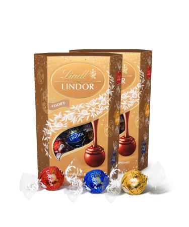 Lindt - Lindor Cornet Assorted Christmas Edition - 200g, Pack of 2