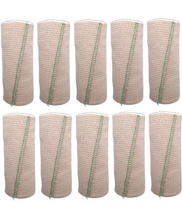 Elastic Bandage Wrap with Self-Closure [Pack of 10] 6 Inch Comfort Athletic Compression Roll  5 Yards Stretched for Customized Compression on Knee  Ankle  Wrist + Vakly First Aid Kit Guide (6''X10) 6 Inch (Pack of 10) - Buy Online on GoSupps.com