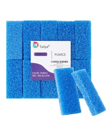 40 Pcs Pumice Stone for Feet Foot Scrubber Sponge for Feet Care and Callus Remover Mini Disposable Pumice Pads for Dead Skin Remover (Blue)