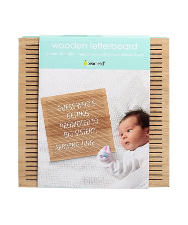 Pearhead Classic Wooden Letterboard for Home D cor and Baby Announcement - Natural Wood Milestone Moments Photo Prop - Buy Online on GoSupps.com