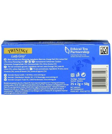 Buy Twinings Lady Gray Tea 50g - Premium Chinese Tea with Citrus & Bergamot | 2 Pack (50g x2) - 25 Tea Bags - Buy Online on GoSupps.com