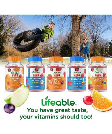 Lifeable Calcium Magnesium Zinc Vitamin D Gummies - Bone Health Support for Kids & Teens - 90 Gummies - Buy Online on GoSupps.com