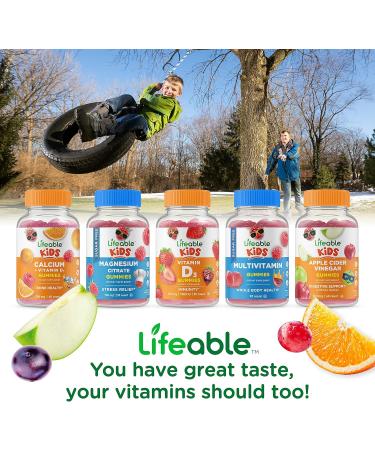 Lifeable Calcium Magnesium Kids + B Complex Kids Gummies Bundle - Great Tasting Vitamin Supplement Gluten Free GMO Free Chewable Gummy - Buy Online on GoSupps.com