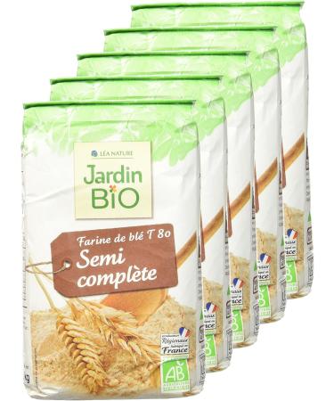 Jardin BiO tic - Semi Complete Wheat Flour T80 - Organic - Sweet - AB Certified - 1kg Bag (Packaging May Vary) - Buy Online on GoSupps.com