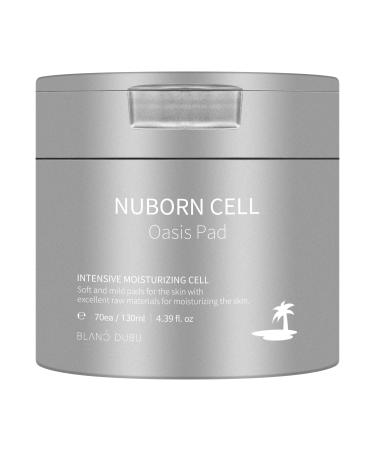 NUBORN CELL Oasis Pad  70 pads | Advanced Moisturizing Human Stem Cell Skincare | Tone  Hydrate  Cleanse with Gentle PHAs for Sensitive Skin  Made in Korea