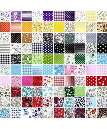 100 Pcs 10x10 Inch Cotton Fabric Square Patchwork Bundles - Floral Craft Fabric for DIY Sewing and Quilting Projects - Buy Online on GoSupps.com