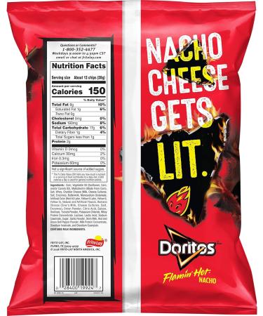 Doritos Flamin' Hot Nacho Cheese Tortilla Chips 9.75oz - Spicy Snack Pack - Buy Online on GoSupps.com