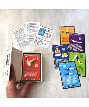 Stack 52 Yoga Practice Cards - Essential Guide for Beginners to Advanced Poses & Asanas with Video Instructions by Certified Teacher - International Shipping - Buy Online on GoSupps.com