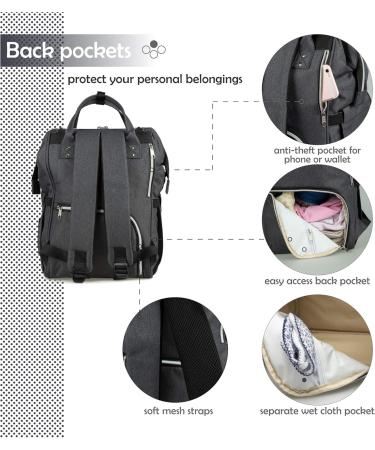 NEVEQ Baby Wrap Backpack - Large Capacity Travel Diaper Bag with Waterproof Compartments for Baby Bottles | Multi-Compartment Denim Baby Bag - Buy Online on GoSupps.com