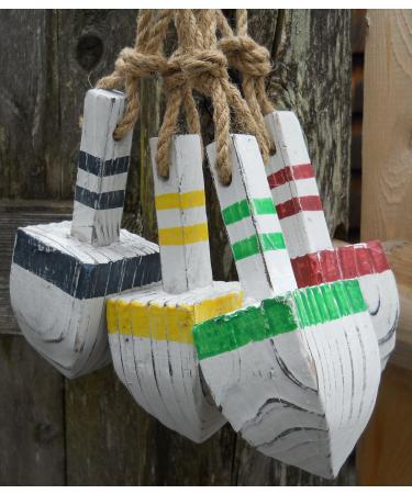 GSM Wooden Lobster Style Buoys - Set of 4