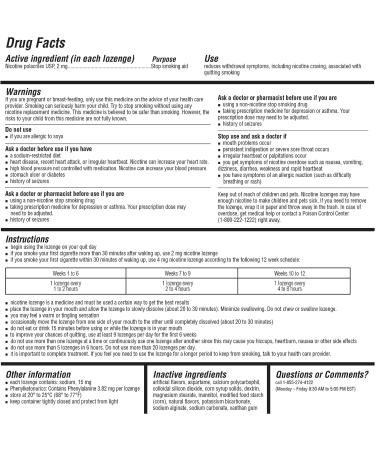 Healthy Living Nicotine Polacrilex Lozenge 2 mg Mint Flavor - 144 Count Stop Smoking Aid - Buy Online on GoSupps.com