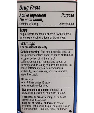 Equate Stay Awake 200mg Caffeine Tablets - Alertness Aid (80 count) - Buy Online on GoSupps.com