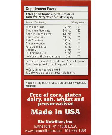 Bio Nutrition Cholesterol Wellness Vegi-Caps - 60 Count for Heart Health - Buy Online on GoSupps.com