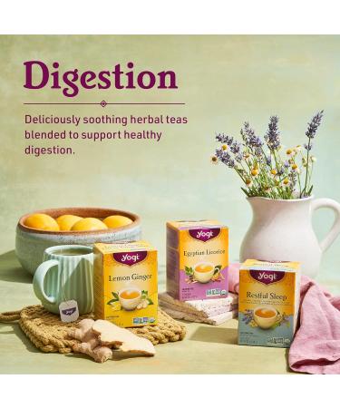 Yogi Tea - Ginger Tea (3 Pack) - Caffeine Free Organic Herbal Tea - 48 Tea Bags - Buy Online on GoSupps.com