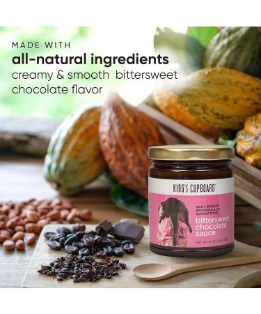 King's Cupboard Bittersweet Chocolate Sauce - Gluten-Free Kosher Hot Fudge Topping for Ice Cream Desserts Baking & Fondue - 10 oz - Buy Online on GoSupps.com