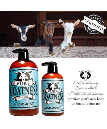 Pure Goatness Premium Goat Milk Lotion - 16oz Natural Skincare Moisturizer for Body, Hands, and Face - Summer Rejuvenating Formula - Buy Online on GoSupps.com