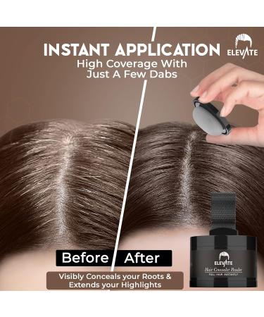 ELEVATE Hair Line Powder - Instant Hair Loss Concealer Root Touch Up & Gray Coverage for Men & Women - Dark Brown - Buy Online on GoSupps.com