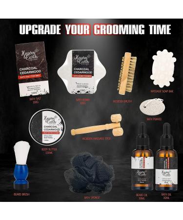 Deluxe Gentleman's Grooming Kit: Charcoal Cedarwood Spa Gift Set for Men - Shaving & Beard Care Basket for Boyfriend, Dad, Husband - To The One I Love Gift - Buy Online on GoSupps.com