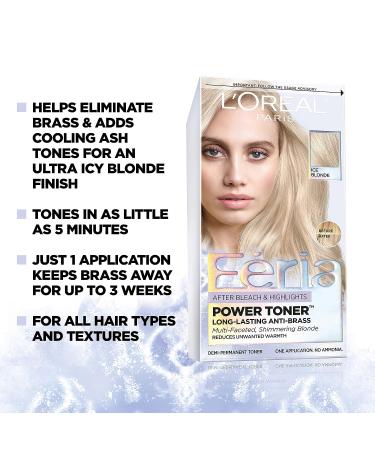 L'Oreal Paris Feria Ice Blonde Hair Toner - Anti Brass Power, Long-Lasting Formula - 1 Application - Buy Online on GoSupps.com