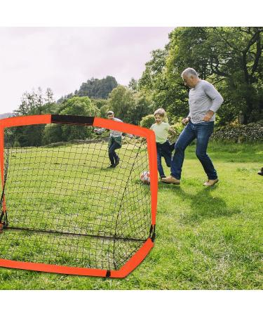 WEKEFON Set of 2 Portable 3.6'x2.7' Soccer Goals with Carry Bag - Foldable Pop Up Net for Kids and Youth Soccer Practice in Orange - Buy Online on GoSupps.com