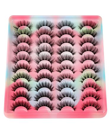 20 Pairs Natural Fluffy Cat Eye False Eyelashes - 4 Styles Wispy 5D Faux Mink Multipack - Buy Online on GoSupps.com