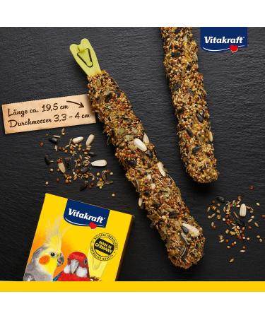 Vitakraft Crackers for Large Parakeets | Honey & Eucalyptus Nibble Sticks | Sugar-Free Bird Snack (2 Pieces) - Buy Online on GoSupps.com
