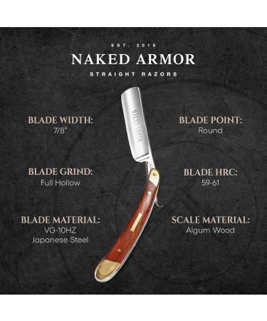 Amazing Naked Armor Straight Razor Kit | Shave-Ready Japanese Steel | Complete Men's Shaving Kit | Perfect Gift for Beginners - Buy Online on GoSupps.com
