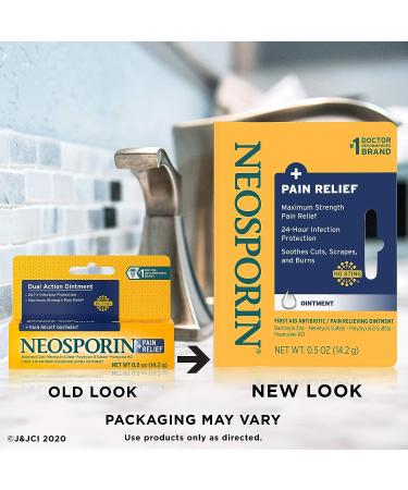 Neosporin Maximum-Strength Pain Relief Ointment 0.5 oz - Antibiotic & Analgesic - 24-Hour Protection - Buy Online on GoSupps.com