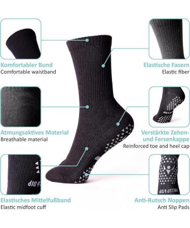 Anti-Slip Sports Socks - Non-Slip Grip Socks for Football Fitness & Yoga | Size 43-46 - Black - Buy Online on GoSupps.com