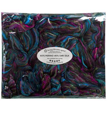 Merino & Sari Silk Fiber Blend for Spinning & Felting. Super Soft Combed Top. Nirvana
