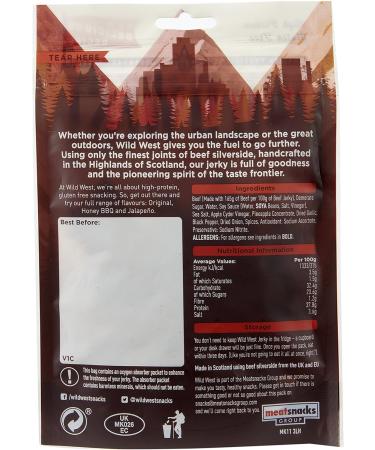 Wild West Honey BBQ Beef Jerky 35 g Pack of 12 & Original Beef Jerky 35 g Pack of 12 - Buy Online on GoSupps.com
