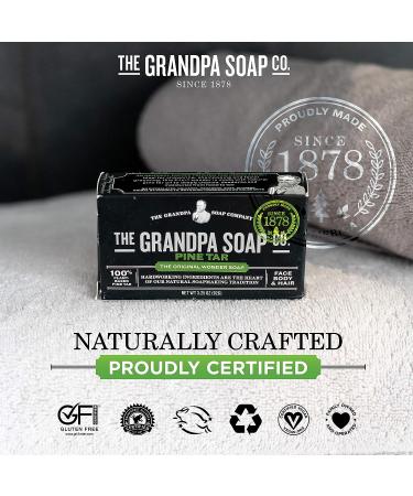 Pine Tar Bar Soap by The Grandpa Soap Company | Vegan 3-in-1 Wonder Soap for Cleansing, Deodorizing, and Moisturizing | 3.25 Oz - Buy Online on GoSupps.com