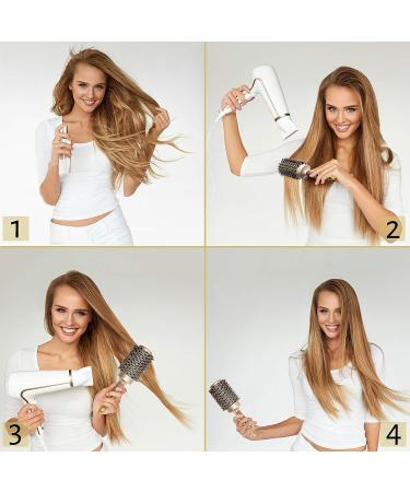 Fagaci Professional 2 Inch Round Brush for Blow Drying with Boar Bristles - Nano Technology Ceramic Ionic Hair Styling Brush for Healthy, Voluminous Hair + 4 Styling Clips - Buy Online on GoSupps.com